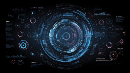 Obraz premium abstract technology background hud style Vector Illustration Concept, Suitable for landing page, ui, web, App intro card, editorial, flyer, and banner