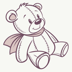 Plush teddy bear with scarf plush toy stuffed animal