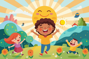 Children enjoy the sun