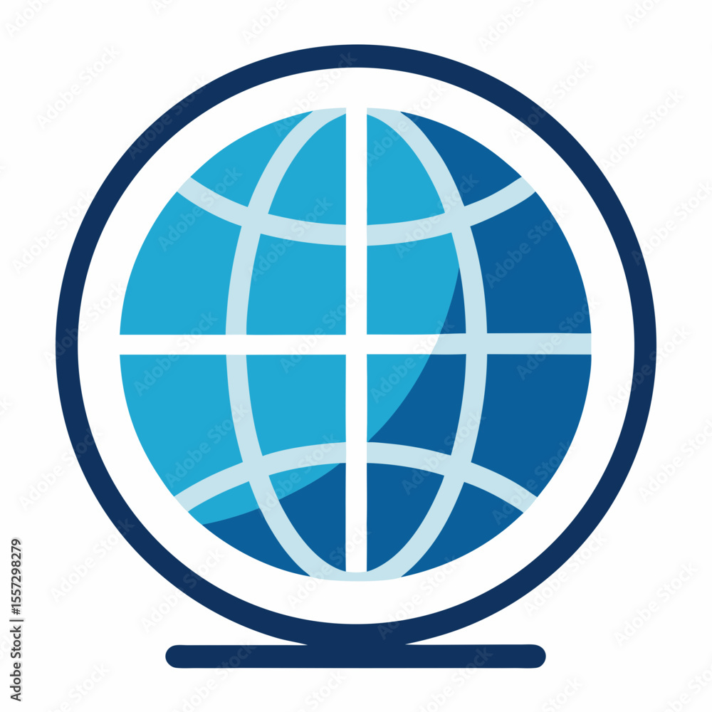 Poster globe icon vector - generative ai linocut silhouette design