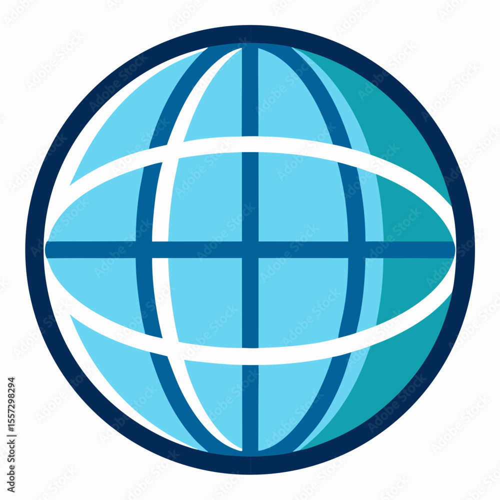 Poster globe icon vector - generative ai linocut silhouette design