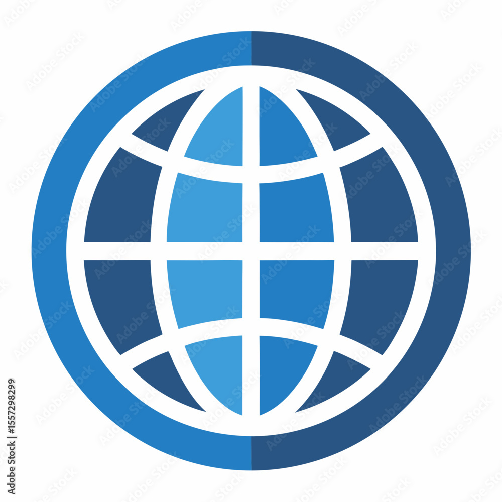 Poster globe icon vector - generative ai linocut silhouette design