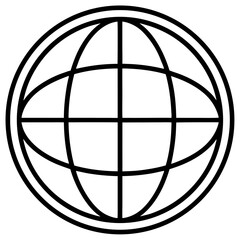 Globe Icon Vector - Generative AI Linocut Silhouette Design