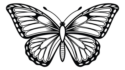 Butterfly silhouette with intricate wing details