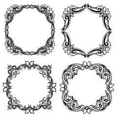 Dainty and Bold Vintage Decorative Floral Frames Vector Collection