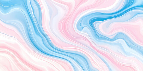 Obraz premium Minimal abstract fluid marble texture with soft waves in pastel pink and blue tones. Perfect for elegant backgrounds, branding, and modern design projects.