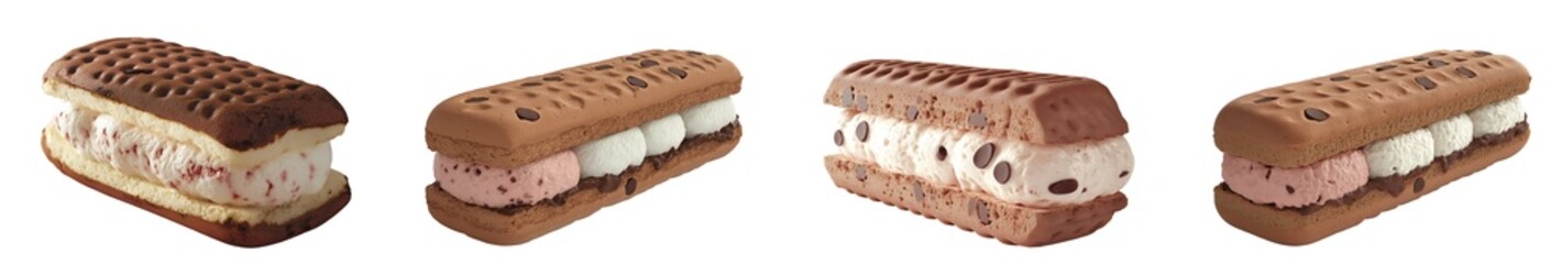 Collection of various cake isolated on transparent background