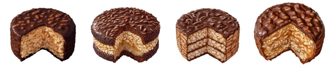 Collection of various cake isolated on transparent background