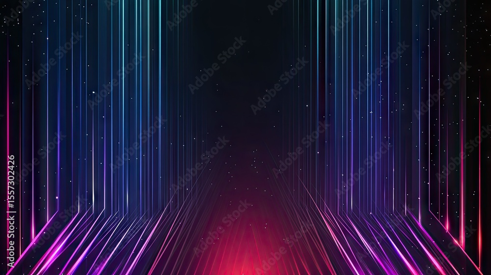 Poster abstract design with vibrant lines and depth.