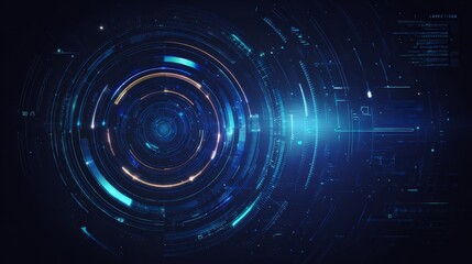 abstract technology background hud style Vector Illustration Concept, Suitable for landing page, ui, web, App intro card, editorial, flyer, and banner