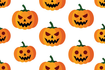 Angry jackolanterns isolated on white background