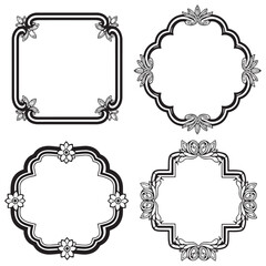 Dreamy and Elegant Vintage Decorative Floral Border Vector Collection