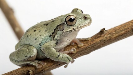 Gray Tree Frog on studio background