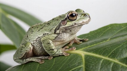 Gray Tree Frog on studio background