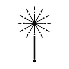 Abstract floral design with geometric elements silhouette