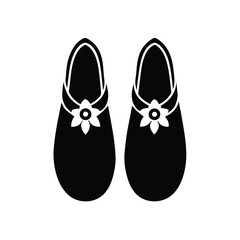 Elegant floral slippers pair footwear silhouette