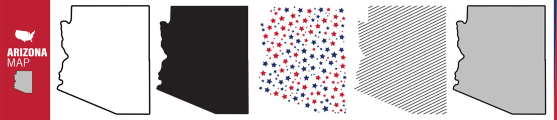 Arizona Map Vector Set