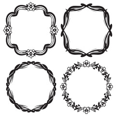 Charming and Refined Vintage Decorative Floral Frames Vector Set Packs