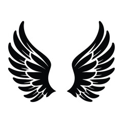 Obraz premium Eagle with wings vector illustration featuring flying bird silhouette and tribal tattoo design