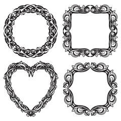 Romantic and Modern Vintage Decorative Floral Frames Vector Set Packs