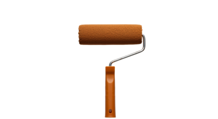 brown paint roller isolated on transparent background