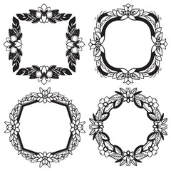 Serene and Timeless Vintage Decorative Floral Frames Vector Set Packs