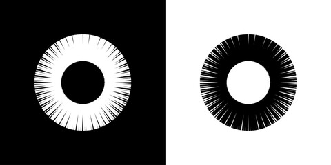 Dynamic abstract spiral sound wave rhythm lines. Circular spiral sound wave rhythm of lines. Circular futuristic abstract lines, black and white background.	