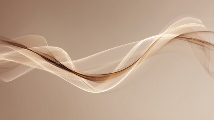 Abstract brown and cream wave of smoke or aroma particles on soft beige background ideal for International Coffee Day visuals, food design backgrounds and elegant branding concepts