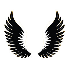 Fototapeta premium Eagle with wings vector illustration featuring flying bird silhouette and tattoo design