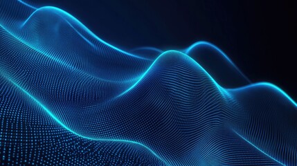 Naklejka premium Abstract digital wave pattern with glowing dots.