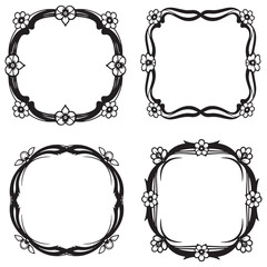 Dainty and Elegant Vintage Decorative Floral Border Vector Collection