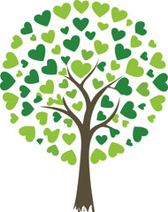 Obraz premium Whimsical Tree Covered in Heart-Shaped Leaves