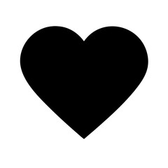 Isolated Simple Black Heart Symbol on White
