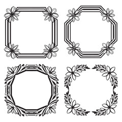 Sweet and Modern Vintage Decorative Floral Frames Vector Collection