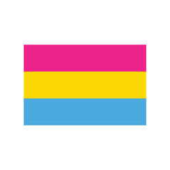 Pan pride flag vector on transparent background