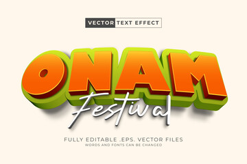 Onam, is an Annual Harvest and Hindu Cultural Festival Text Style Effect