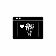 creative Virtual Mother's Day Icon vector silhouette illustration isolated on white background