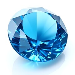 Blue Diamonds Isolated on Transparent Background with Sparkling Facets