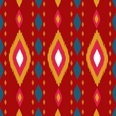 Beautiful Ikat seamless pattern design by geometric 