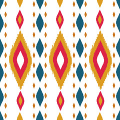 Beautiful Ikat seamless pattern design by geometric 