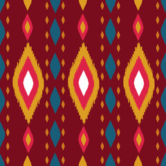 Beautiful Ikat seamless pattern design by geometric 