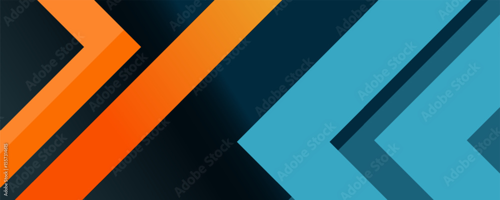 Aufkleber abstract colorful triangle arrow concept pattern on dark background. orange and blue pattern color b