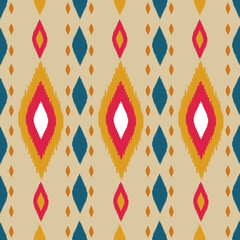 Beautiful Ikat seamless pattern design by geometric 