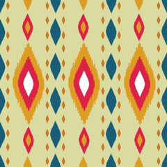Beautiful Ikat seamless pattern design by geometric 
