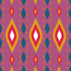 Beautiful Ikat seamless pattern design by geometric 