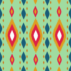Beautiful Ikat seamless pattern design by geometric 
