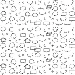 Sketch underline, emphasis, arrow shape set. Hand drawn brush stroke, highlight, speech bubble, underline, sparkle element. Vector illustration.