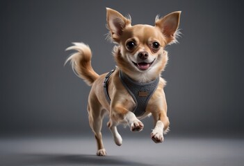 chihuahua dog isolated on grey neautral background, lovely puppy, adorable pet 6