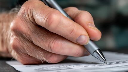 Fototapeta premium Hand writing on a form
