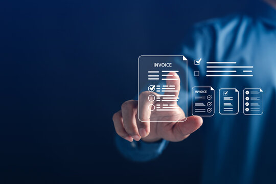 Digital invoice document approval system with checklist interface for efficient financial management, payment tracking, and billing automation in business environments.